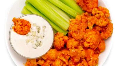 Grilled buffalo cauliflower in foil