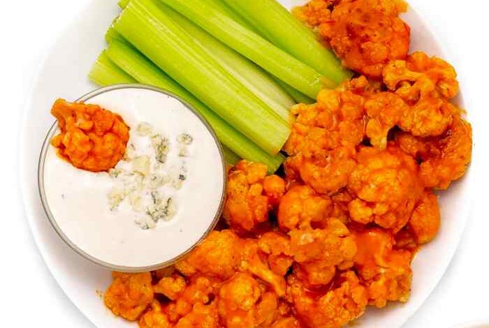 Grilled buffalo cauliflower in foil