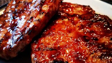 Honey glazed pork chops