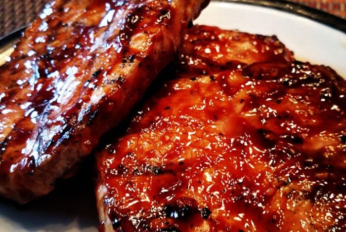 Honey glazed pork chops