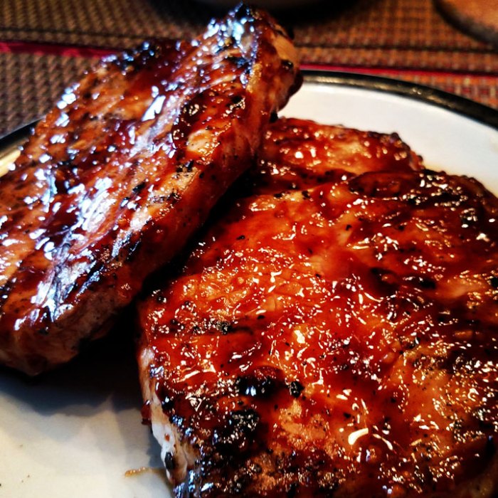 Honey glazed pork chops