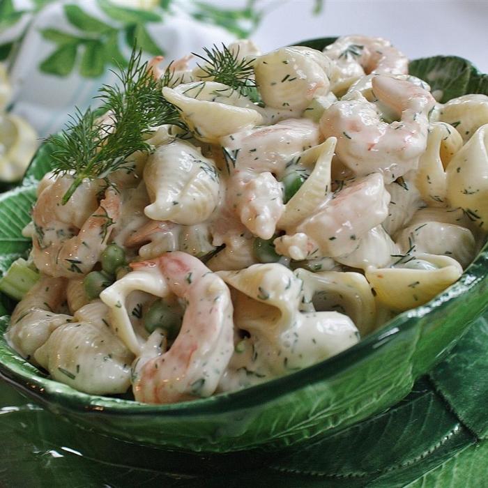 Shrimp and pasta shell salad