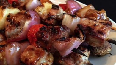 Bbq teriyaki pork kabobs