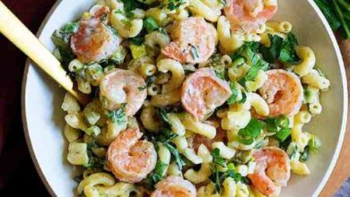 German shrimp pasta salad