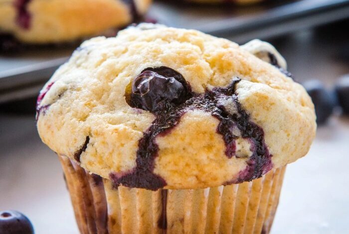 Worlds best lemon blueberry muffins