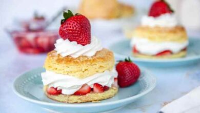 Super easy strawberry shortcake biscuits