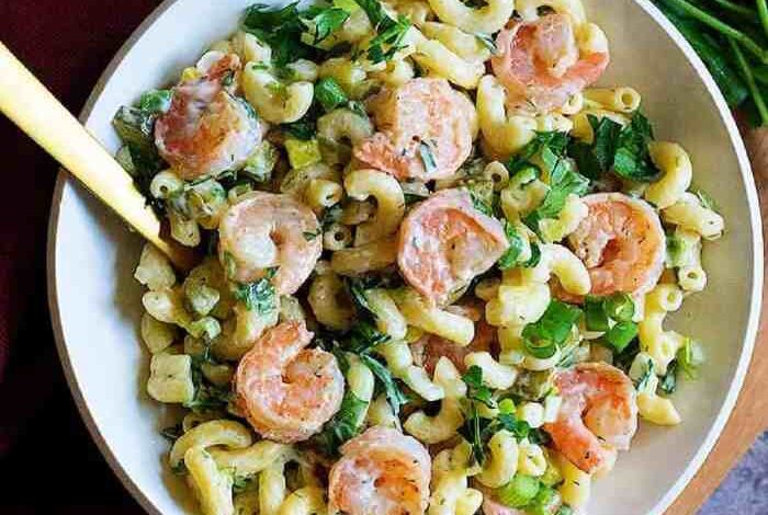 Grandmas macaroni shrimp salad