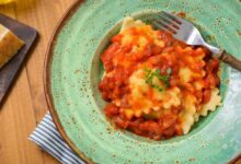 Homemade four cheese ravioli