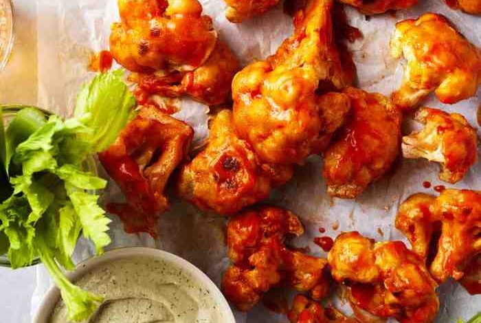 Cauliflower wings buffalo vegan recipe twospoons