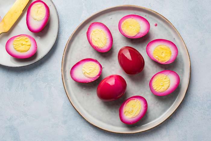 Pickled red beet eggs