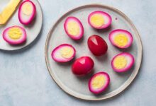 Pickled red beet eggs