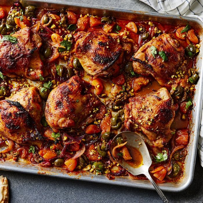 Sheet pan harissa chicken dinner