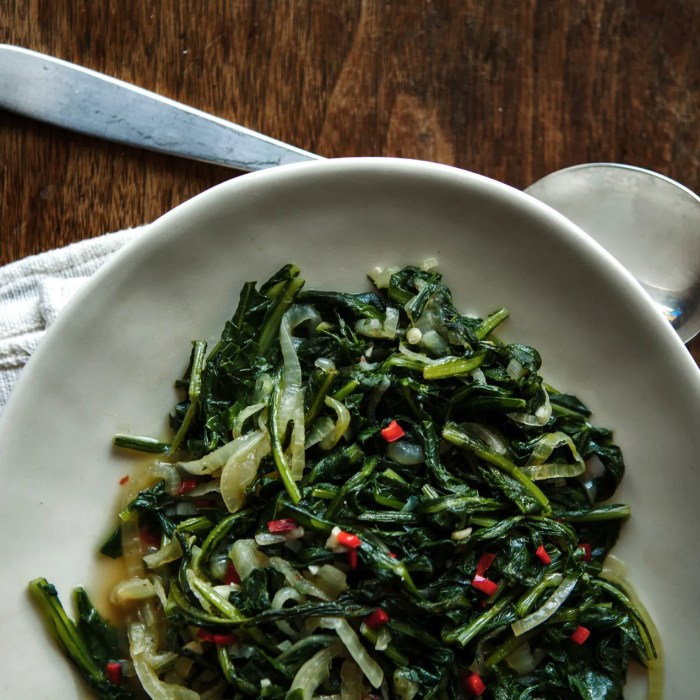 Dandelion greens with a kick