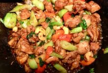 Chicken thigh meat stir fry