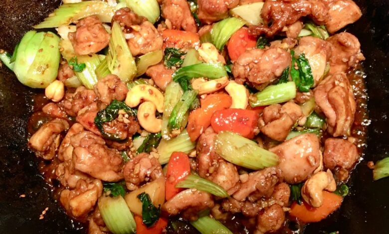 Chicken thigh meat stir fry