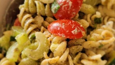 Fresh dill pasta salad