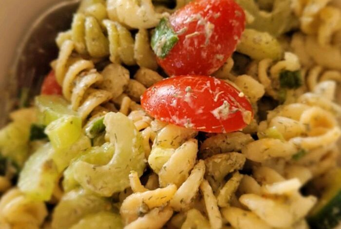 Fresh dill pasta salad