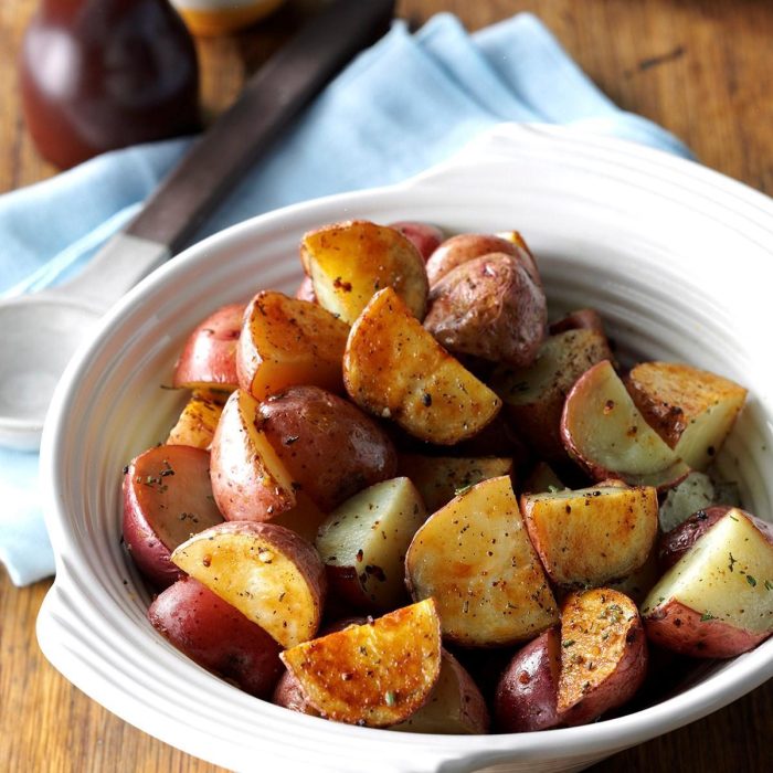 Roasted new red potatoes