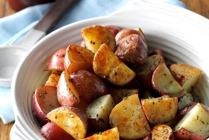 Roasted new red potatoes