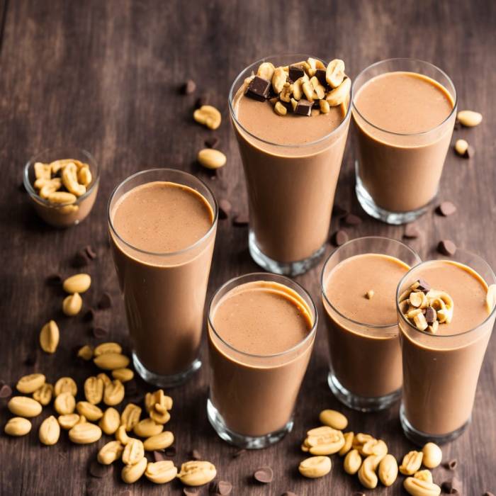 Chocolate banana peanut butter protein shake