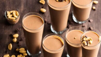 Chocolate banana peanut butter protein shake