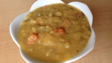 Wintertime french style split pea soup