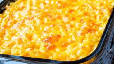 Baked homemade macaroni and cheese