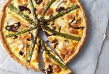 Asparagus and swiss cheese quiche