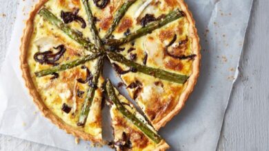 Asparagus and swiss cheese quiche