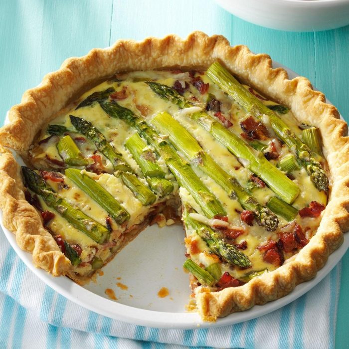 Asparagus and swiss cheese quiche