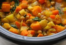Slow cooker squirrel and veggies