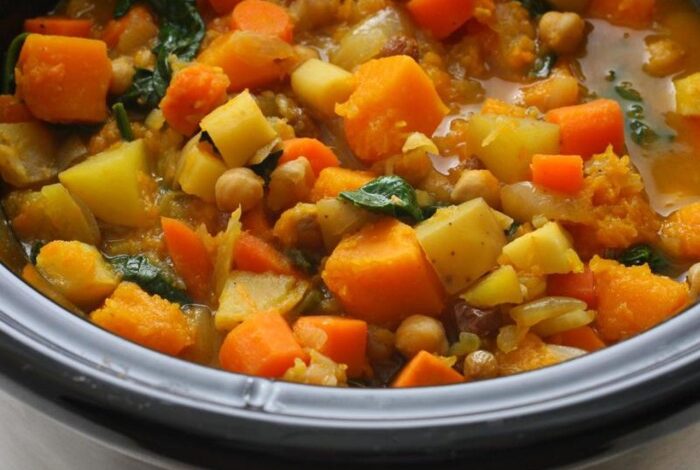 Slow cooker squirrel and veggies