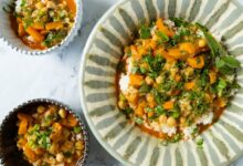 Vegan sweet potato chickpea curry