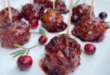 Turkey cocktail meatballs with orange cranberry glaze