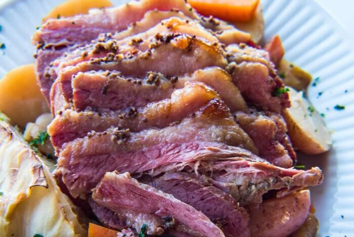 Baked corned beef and cabbage
