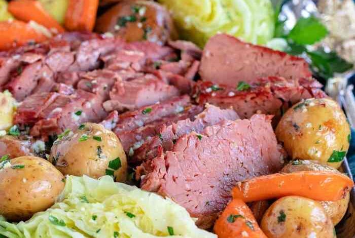 Stout slow cooker corned beef and veggies