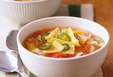 Healthier slow cooker chicken tortilla soup