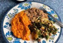 Black eyed peas with pork and greens