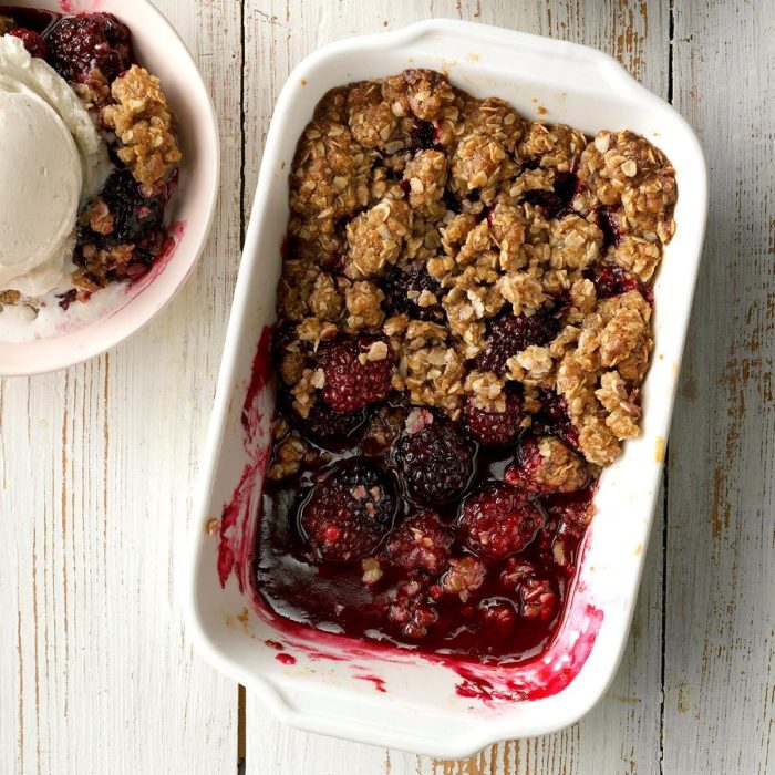 Blackberry crisp with frozen berries