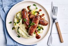 Classic bangers and mash