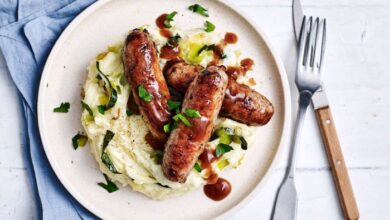 Classic bangers and mash