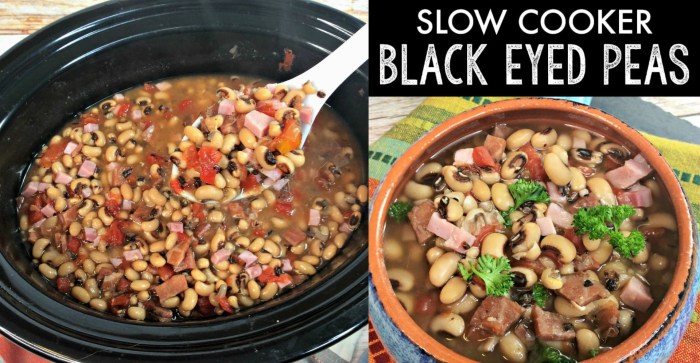 Slow cooker black eyed peas with bacon