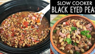 Slow cooker black eyed peas with bacon
