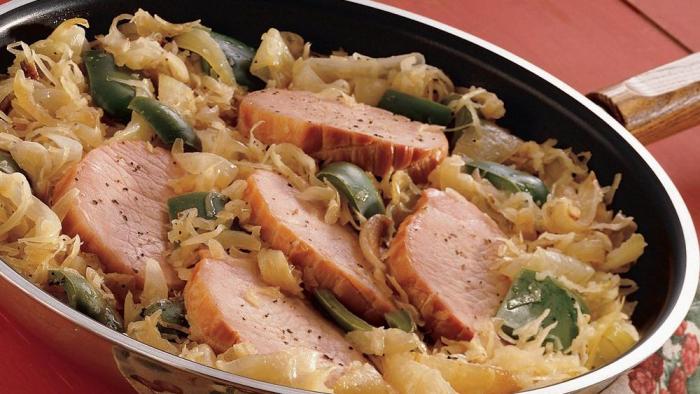 Pork sauerkraut chop chops german casserole recipe food year Easy pork and sauerkraut