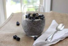 Blueberry chia pudding with almond milk