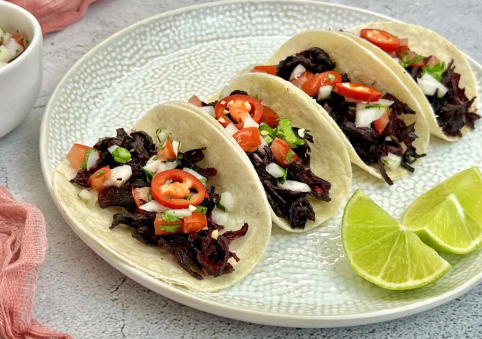 Tacos hibiscus Tacos de jamaica vegan hibiscus tacos