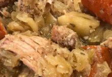 Pork roast with sauerkraut and kielbasa