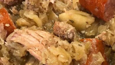 Pork roast with sauerkraut and kielbasa