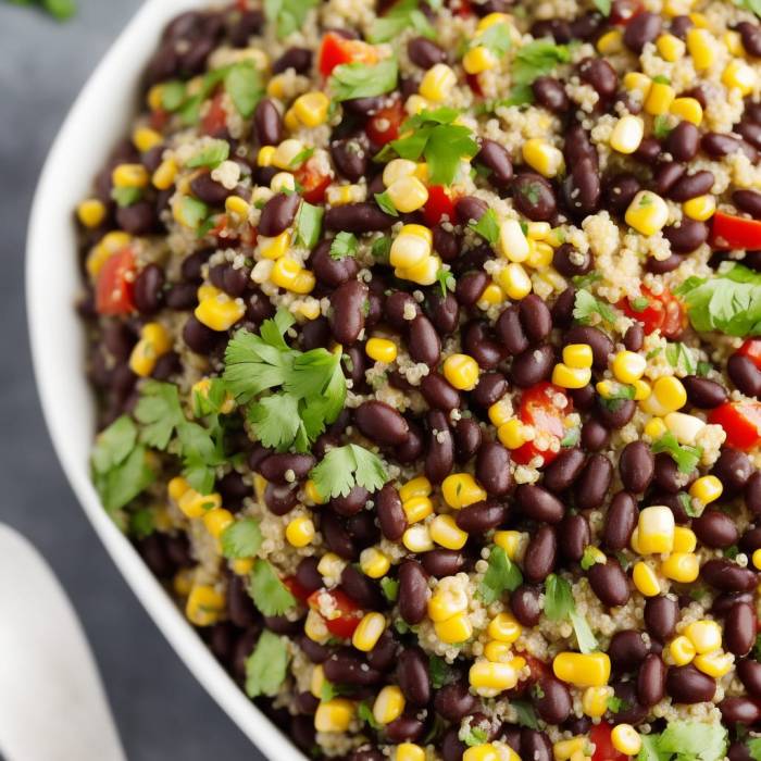 Salad quinoa avocado mango bean side vegan beans leftovers summertime potlucks picnics lunch parties delicious healthy make Black bean corn and quinoa salad