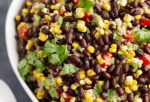 Black bean corn and quinoa salad